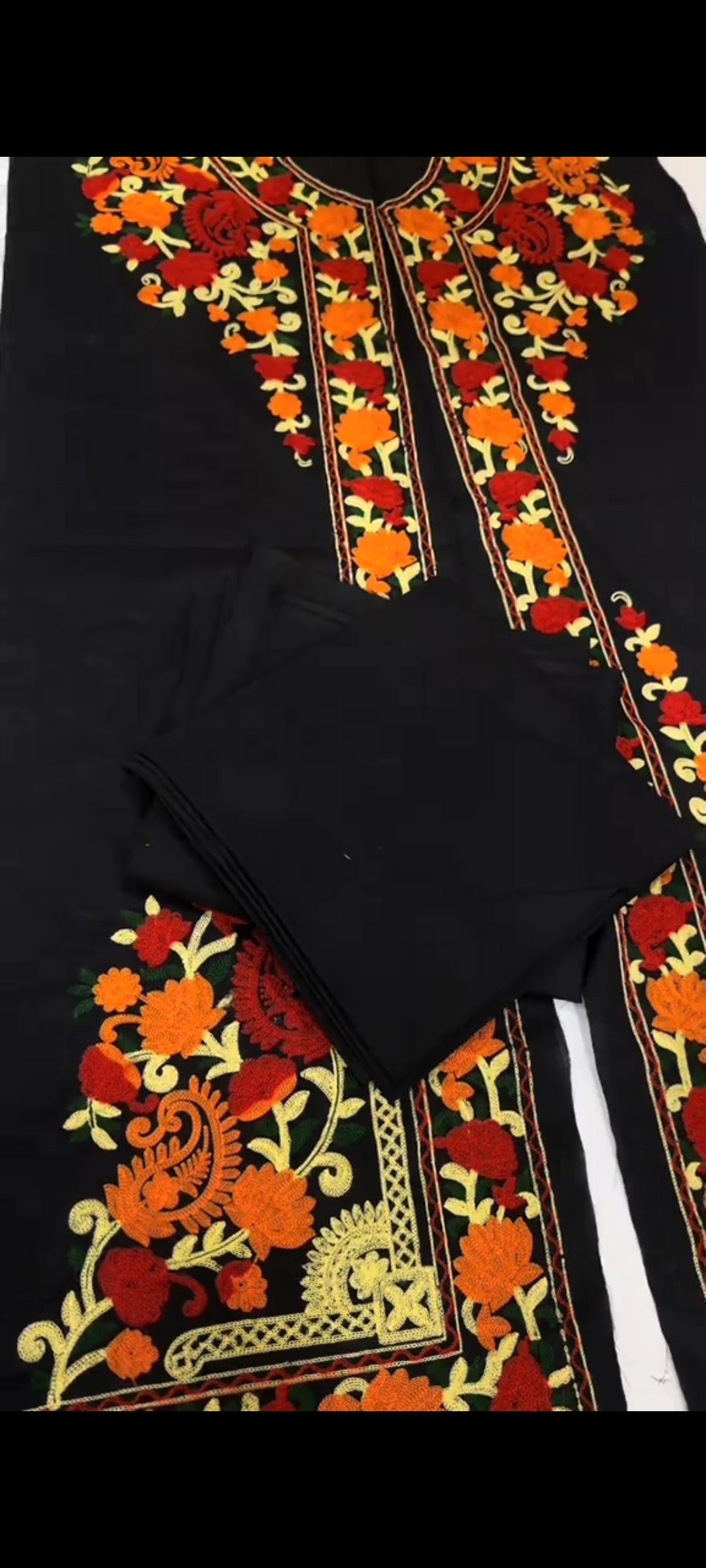 Faiza Saqlain Gown Indian Style Aari Work (Unstitched)