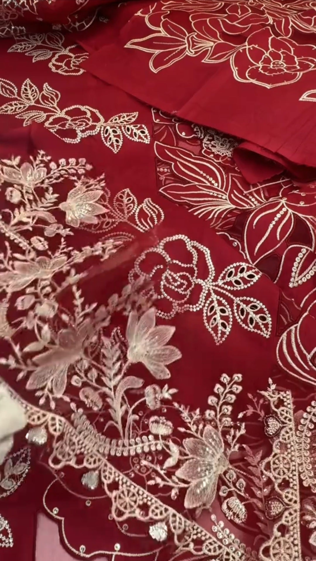 Maria.B Luxury Lawn Applic Work  3pc Article (Unstitched)