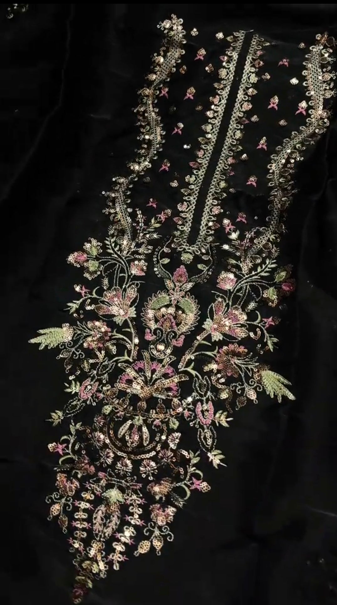 Luxury Sheesha Silk Long Neckline Style 2pc Article (Unstitched)
