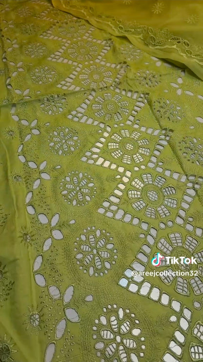 Parishay Shifli Work Lawn 3pc Article (Unstitched)