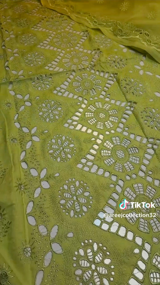 Parishay Shifli Work Lawn 3pc Article (Unstitched)