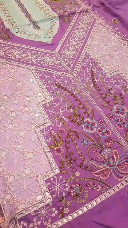 Bin ilyas Luxury Lawn with Monar ready Dupatta 3pc (Unstitched)