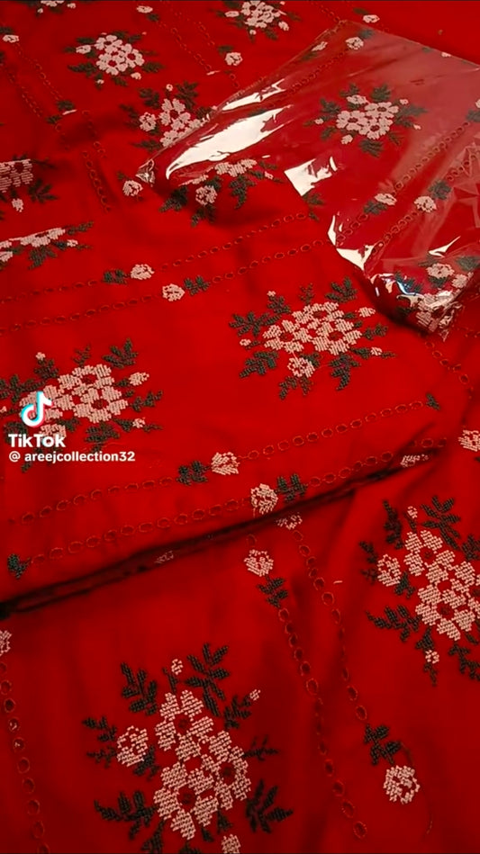 Cross Stich Lawn 2pc Article (Unstitched)