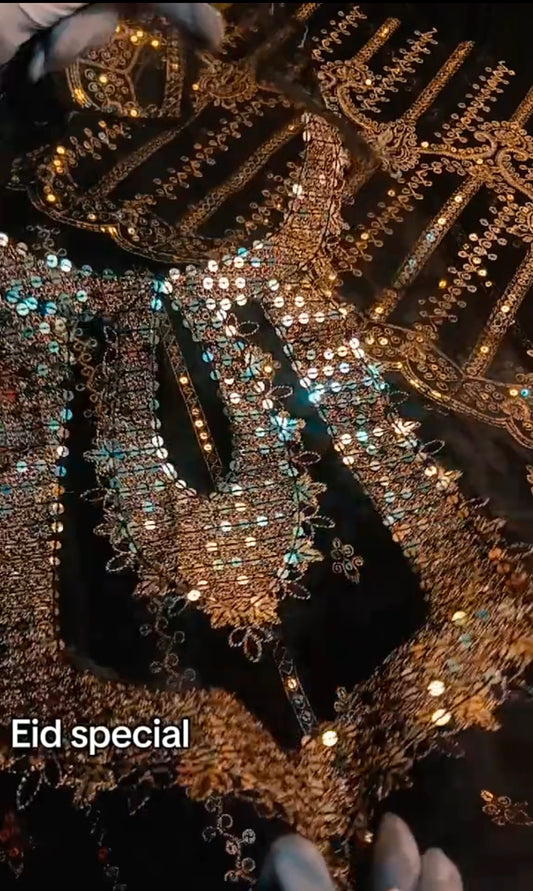 Luxury Eid Collection Special Fancy Chiffon 3 Piece Article (Unstitched)