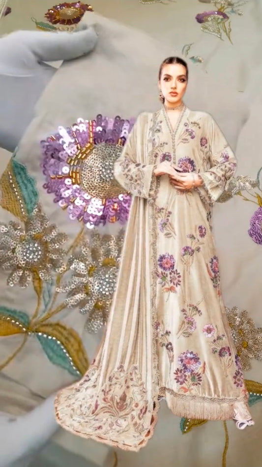 Maria.B Luxury Lawn Cutdana Article 3pc (Unstitched)