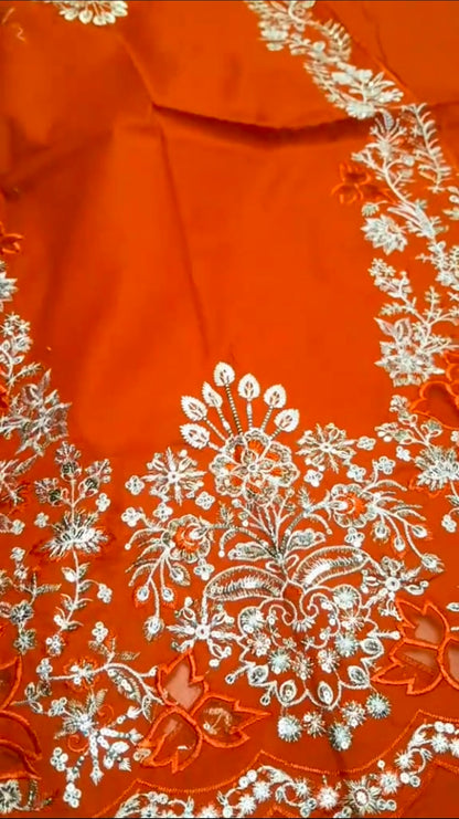 Maria.B 3pc Lawn Applic Saleevs (Unstitched) with Khaadi Net Ready Dupatta