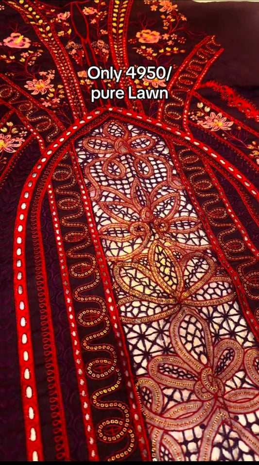 Maria.B Luxury Lawn Lasercut 3pc Article (Unstitched)