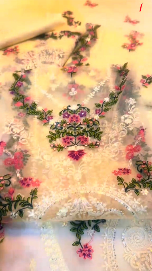 2pc Luxury Embroided Lawn Article Panel Style (Unstitched)