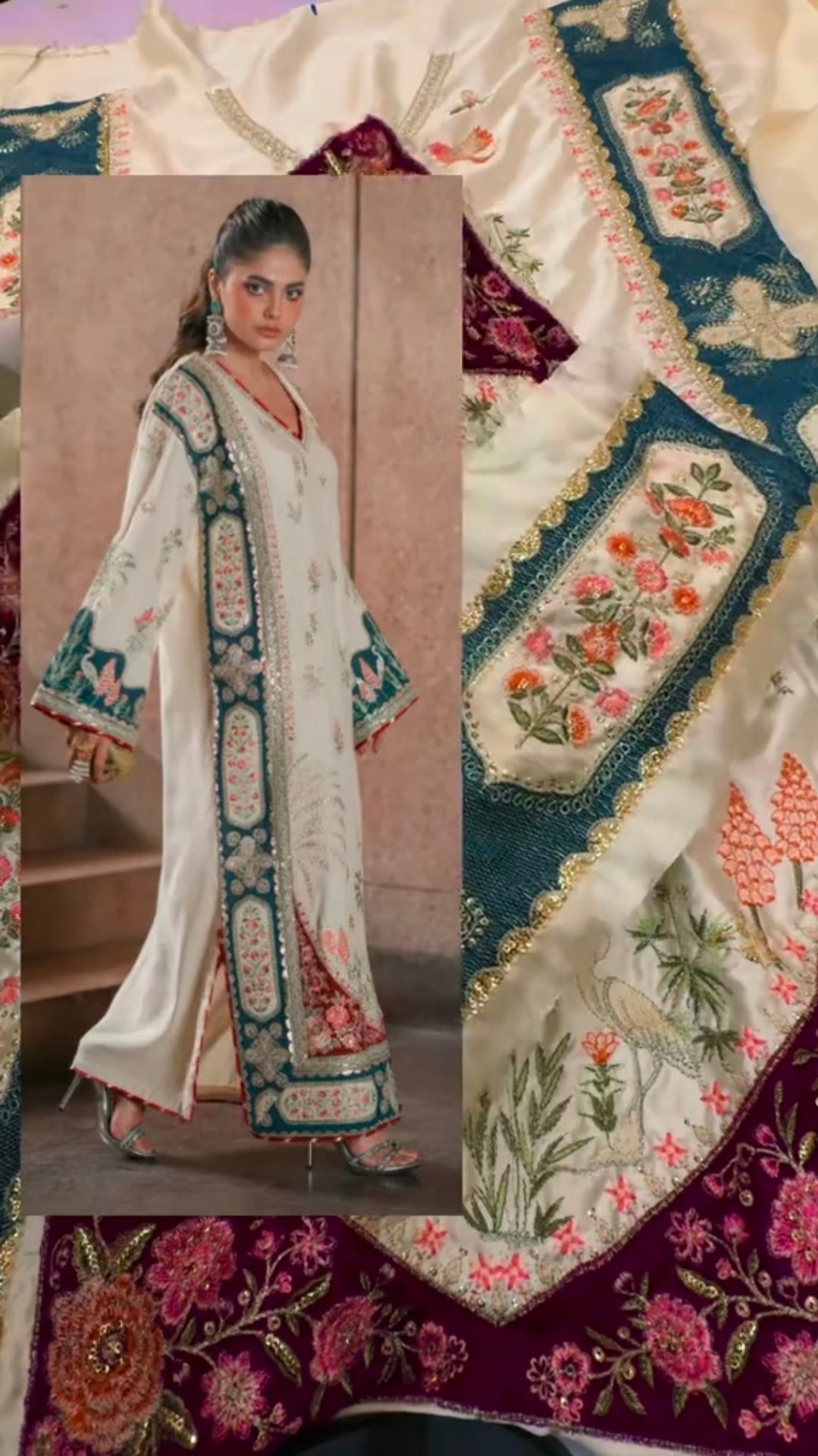 Ethnic Kaftan Silk Luxury 3pc Article (Unstitched)