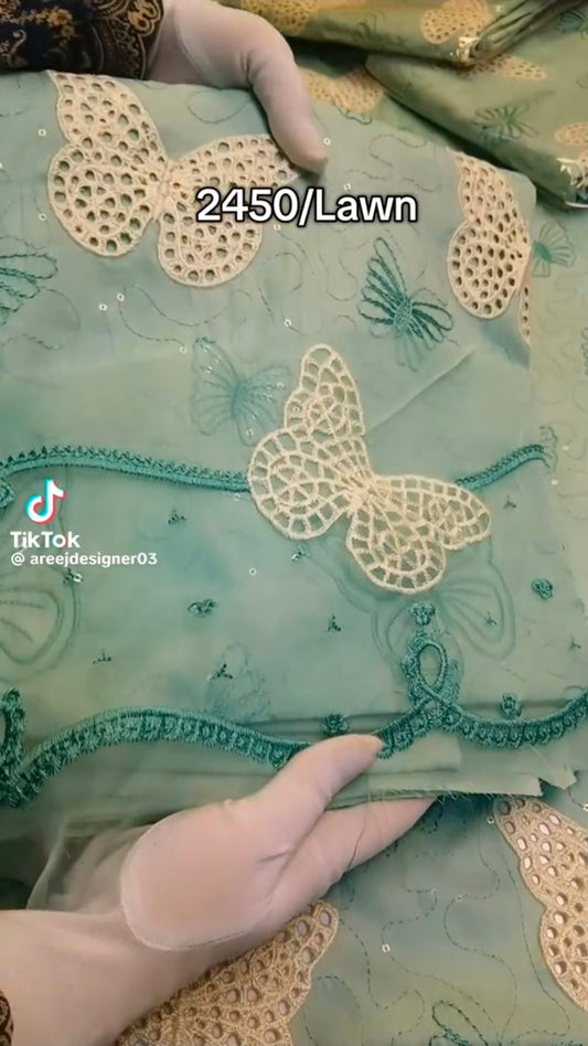 Maria.B Butterfly Lawn 2pc (Unstitched)