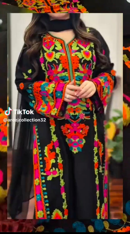 Tawakal Brand Aar-e work Lawn 3pc (Unstitched)