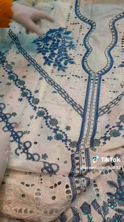 Aneelas Luxury Lawn 3pc Article (Unstitched) with Monar Ready Dupatta
