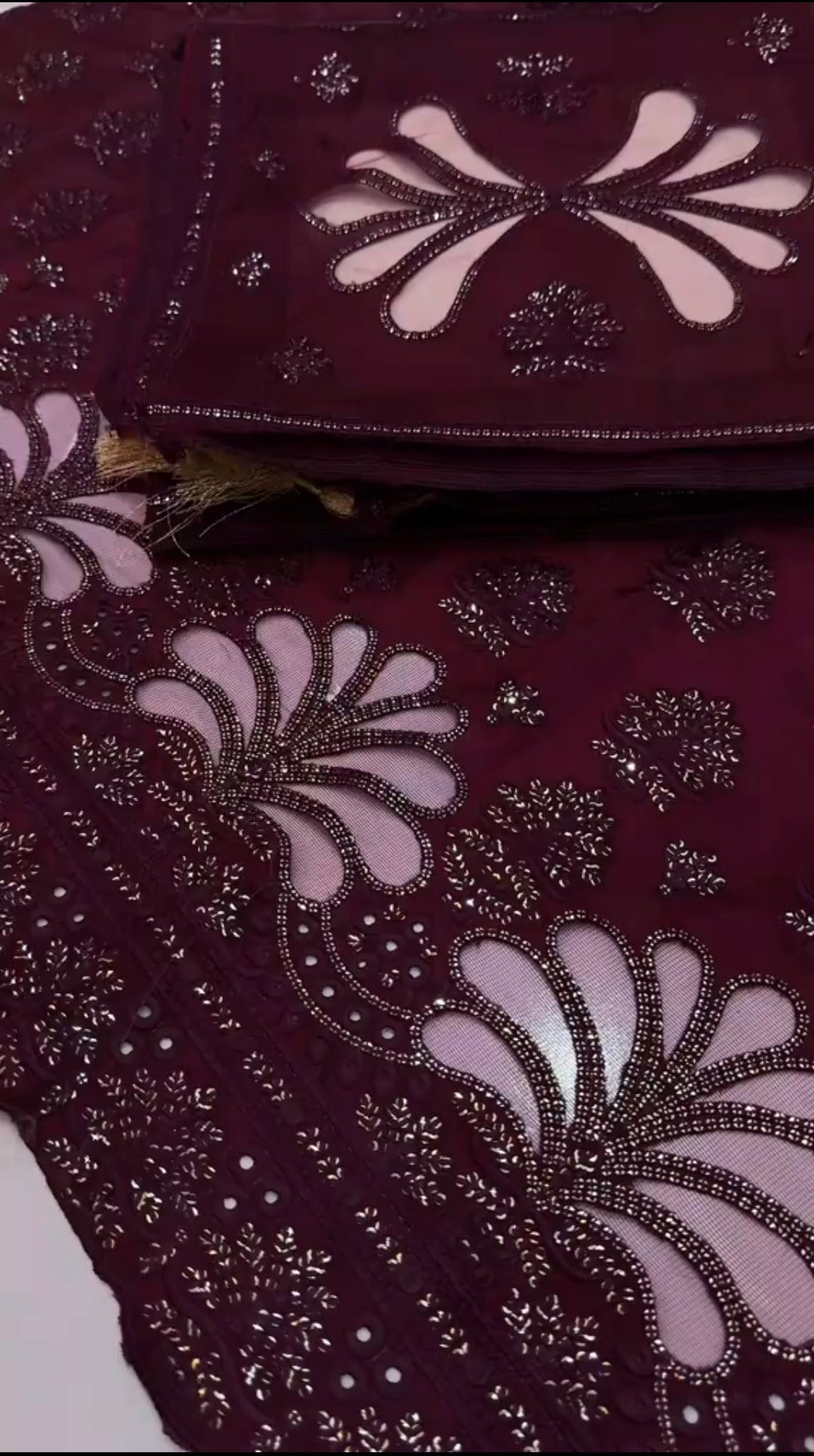 Luxury Sheesha Silk Article with Aplic Work (Unstitched) 2pc