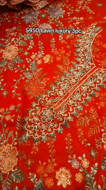 Maria.B Luxury Lawn 3pc Article (Unstitched) with Khaadi Net Dupatta