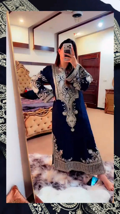 Jazmin Luxury Lawn Kaftan Style 3pc (Unstitched)