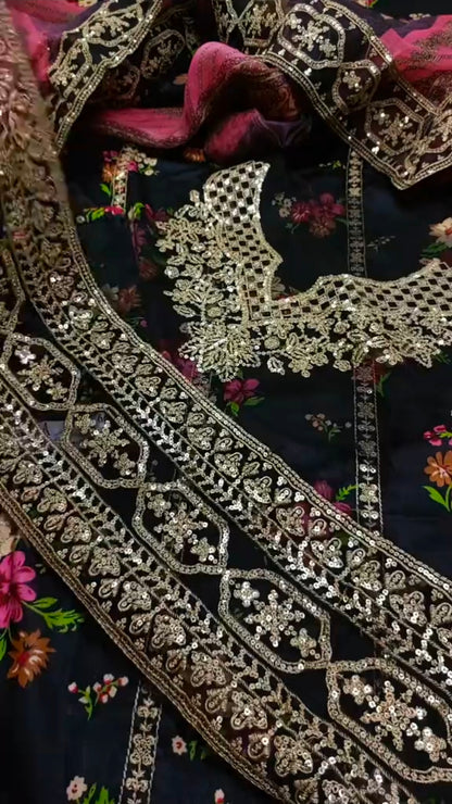 Eid Special Farasha Luxury Lawn 3pc Article (Unstitched)