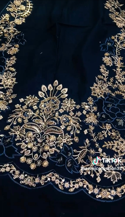 Eid Special Maria B Luxury Lawn Applic Slaves 3pc (Unstitched)