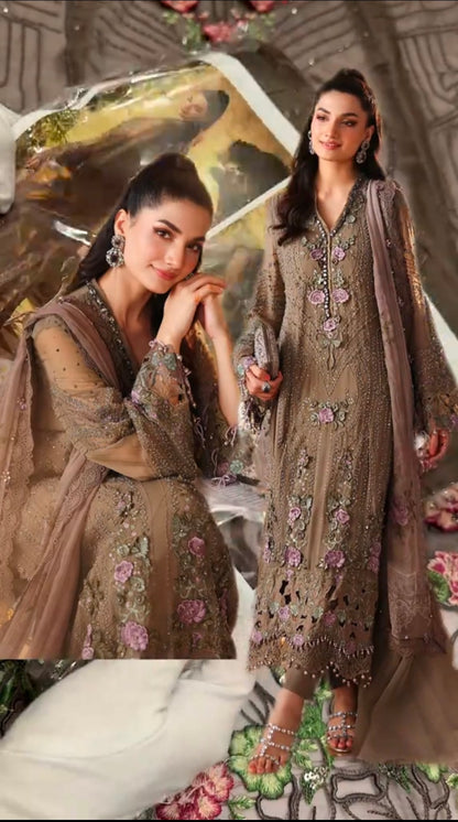Maria.B Luxury Chiffon 3pc Article (Unstitched)