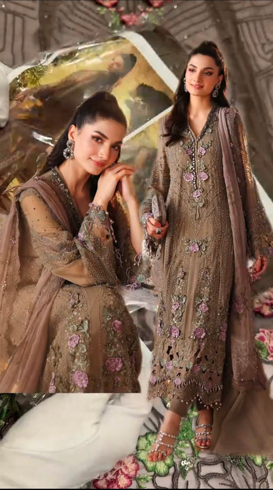 Maria.B Luxury Chiffon 3pc Article (Unstitched)