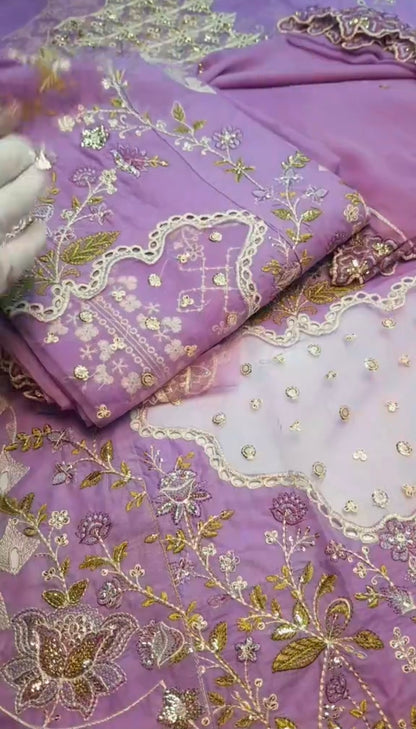 Ethnic Luxury Lawn 3pc Article (Unstitched) with Pure Chiffon Dupatta